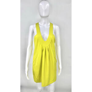 MASON By Michelle Mason Lime Green Racerback Silk Mini Dress Womens Sze 2